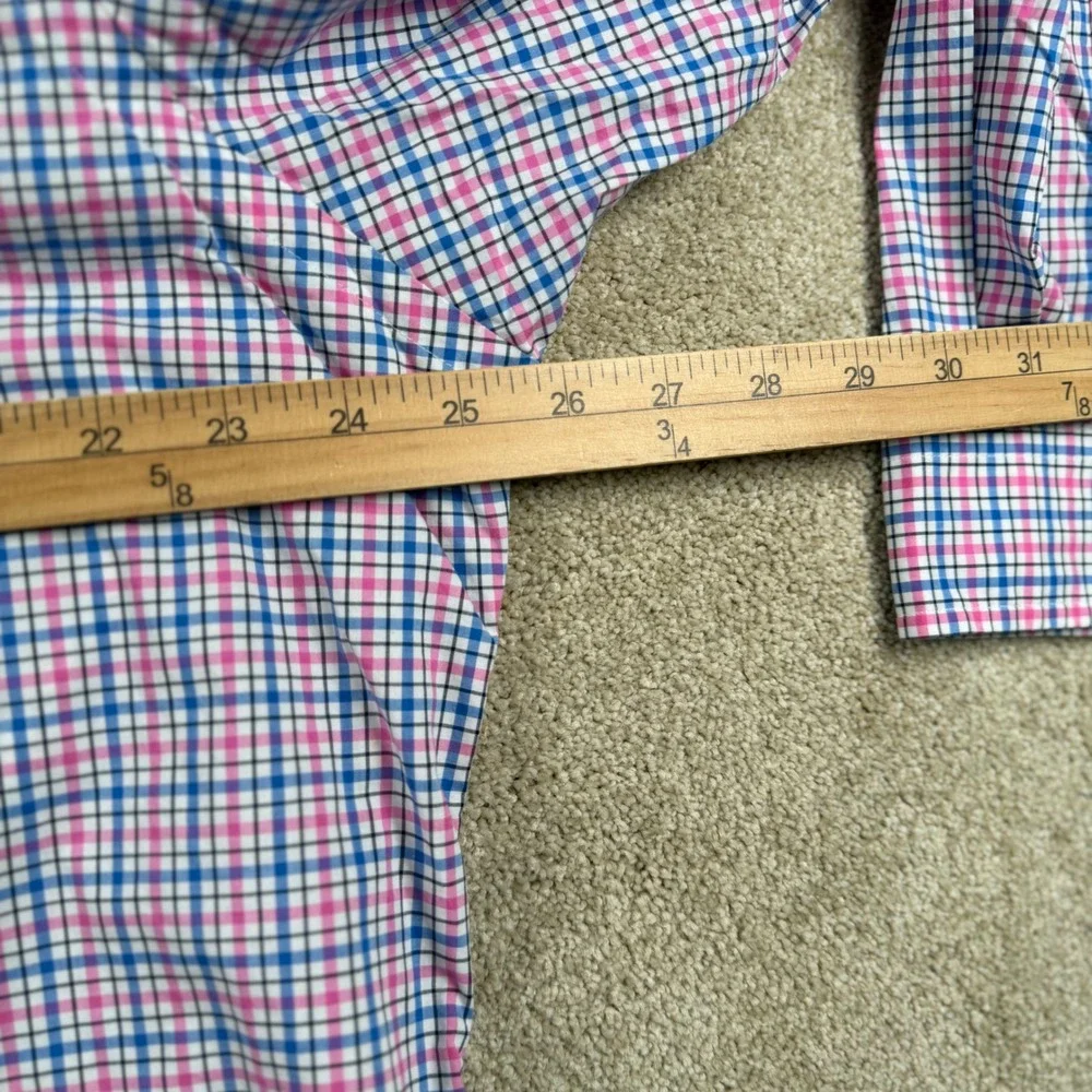 Polo Ralph Lauren Mens XL Pink Blue Plaid Cotton Stretch Button Down Shirt